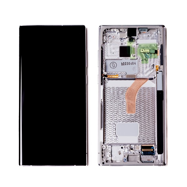Оригинален дисплей Samsung Galaxy S22 Ultra SM-S908F - с рамка | SERVICE PACK | white main image