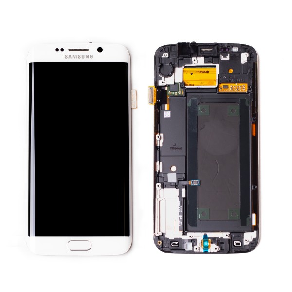 Оригинален дисплей Samsung Galaxy S6 Edge SM-G925F - с рамка | SERVICE PACK | silver main image
